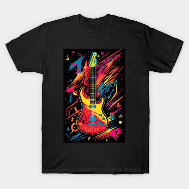 Rock and Roll Guitar T-Shirt by JensenArtCo